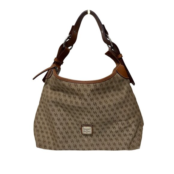 Dooney & Bourke Canvas & Leather Monogram Shoulder Bag With Adjustable Strap - Picture 1 of 10